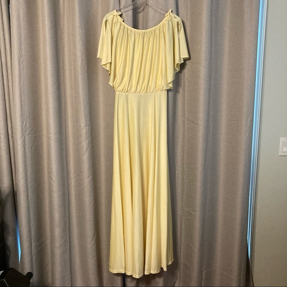 Vintage Yellow Grecian Formal Gown - Picture 1 of 3
